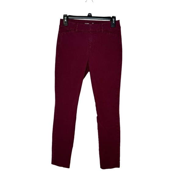 Old Navy Women's Pixie Pants Hi-Rise Skinny Chino Secret Slim Pockets Red Wine 2 - Picture 1 of 10